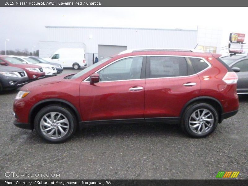 Cayenne Red / Charcoal 2015 Nissan Rogue SL AWD