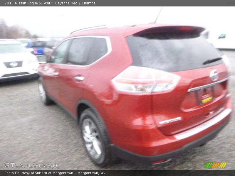 Cayenne Red / Charcoal 2015 Nissan Rogue SL AWD