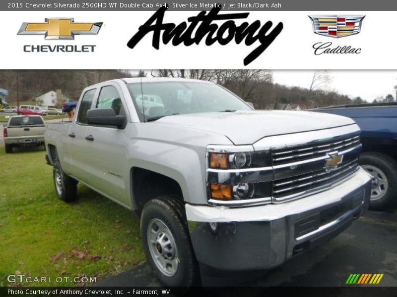 Silver Ice Metallic / Jet Black/Dark Ash 2015 Chevrolet Silverado 2500HD WT Double Cab 4x4