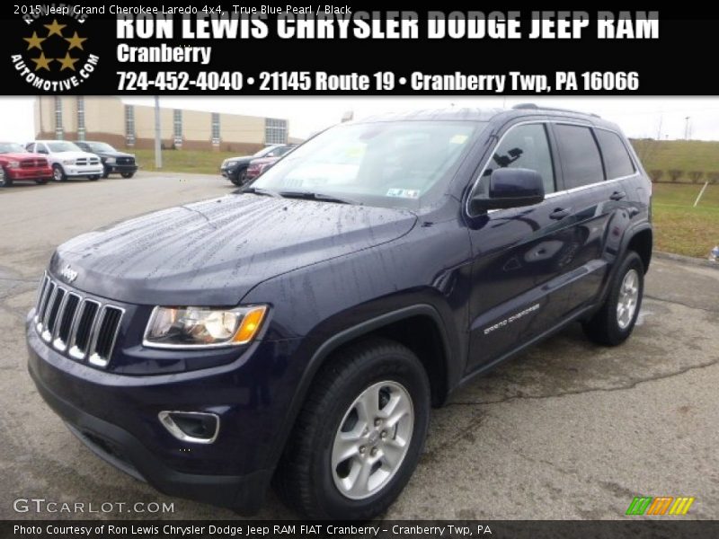 True Blue Pearl / Black 2015 Jeep Grand Cherokee Laredo 4x4