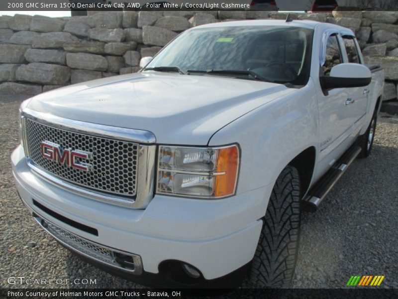 Polar White / Cocoa/Light Cashmere 2008 GMC Sierra 1500 Denali Crew Cab AWD