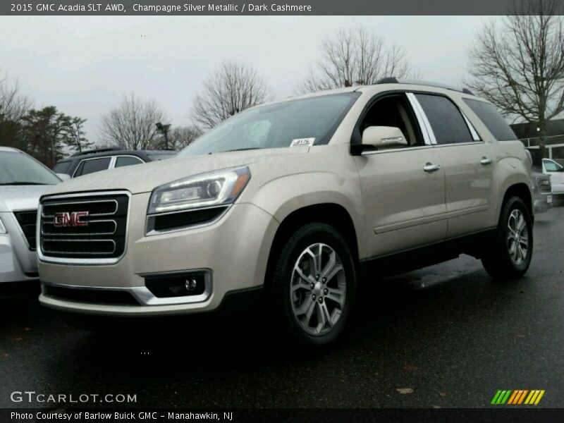 Champagne Silver Metallic / Dark Cashmere 2015 GMC Acadia SLT AWD