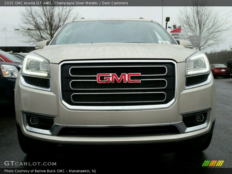 Champagne Silver Metallic / Dark Cashmere 2015 GMC Acadia SLT AWD