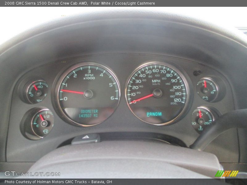 Polar White / Cocoa/Light Cashmere 2008 GMC Sierra 1500 Denali Crew Cab AWD