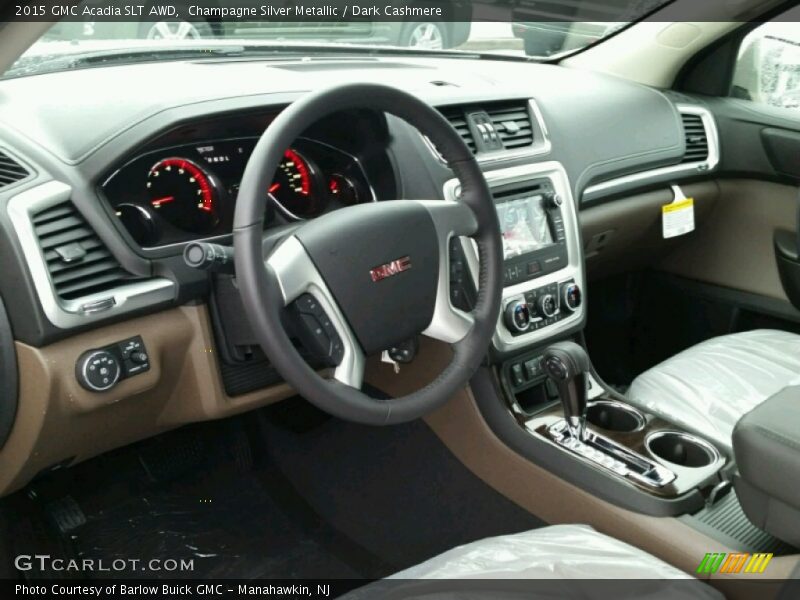 Champagne Silver Metallic / Dark Cashmere 2015 GMC Acadia SLT AWD