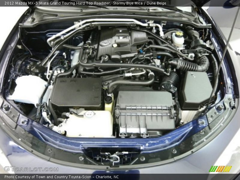 Stormy Blue Mica / Dune Beige 2012 Mazda MX-5 Miata Grand Touring Hard Top Roadster