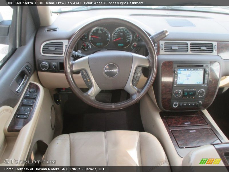 Polar White / Cocoa/Light Cashmere 2008 GMC Sierra 1500 Denali Crew Cab AWD