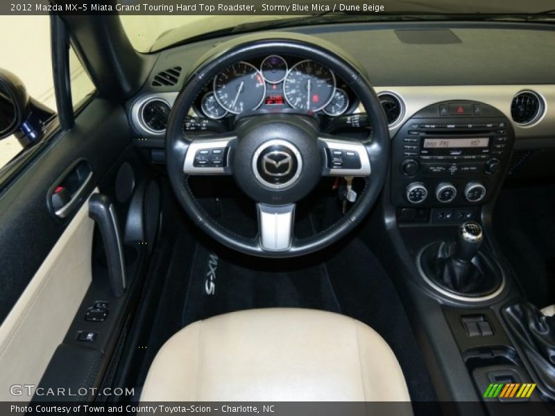 Stormy Blue Mica / Dune Beige 2012 Mazda MX-5 Miata Grand Touring Hard Top Roadster