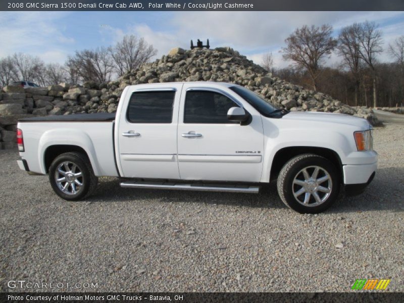 Polar White / Cocoa/Light Cashmere 2008 GMC Sierra 1500 Denali Crew Cab AWD