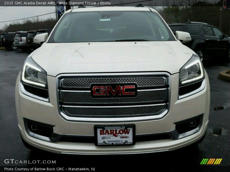White Diamond Tricoat / Ebony 2015 GMC Acadia Denali AWD