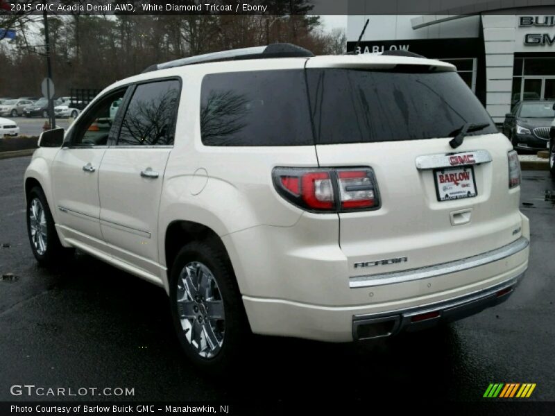 White Diamond Tricoat / Ebony 2015 GMC Acadia Denali AWD