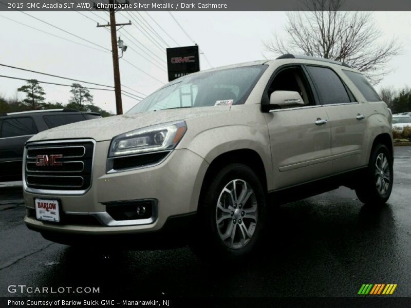 Champagne Silver Metallic / Dark Cashmere 2015 GMC Acadia SLT AWD