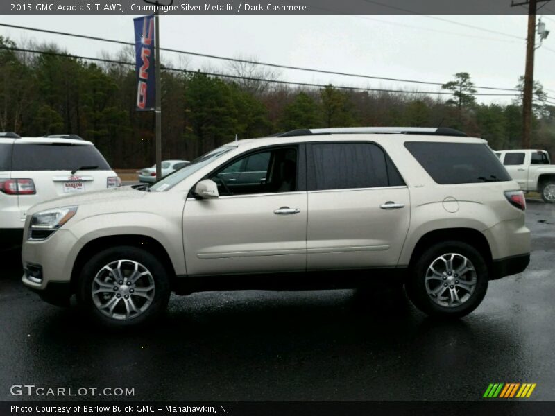 Champagne Silver Metallic / Dark Cashmere 2015 GMC Acadia SLT AWD