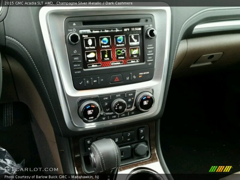 Champagne Silver Metallic / Dark Cashmere 2015 GMC Acadia SLT AWD