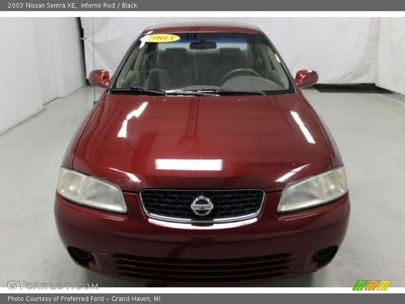 Inferno Red / Black 2003 Nissan Sentra XE
