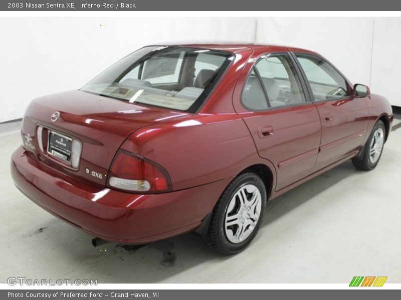 Inferno Red / Black 2003 Nissan Sentra XE