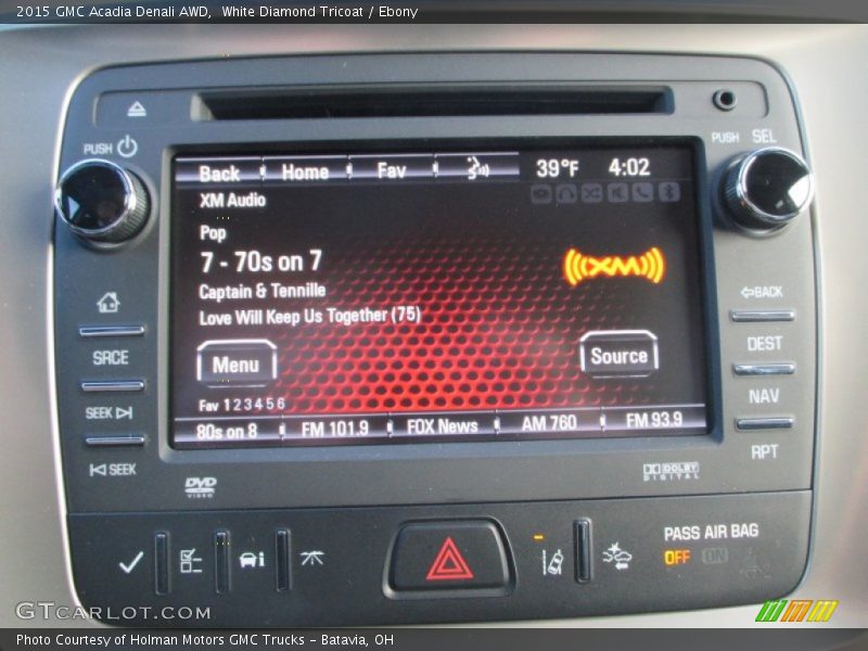 White Diamond Tricoat / Ebony 2015 GMC Acadia Denali AWD
