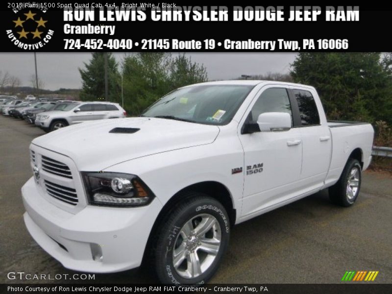 Bright White / Black 2015 Ram 1500 Sport Quad Cab 4x4
