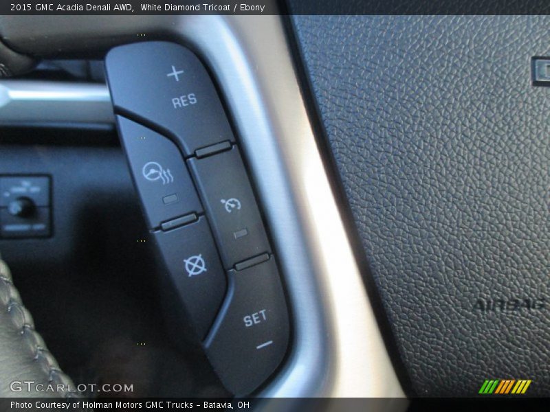 White Diamond Tricoat / Ebony 2015 GMC Acadia Denali AWD