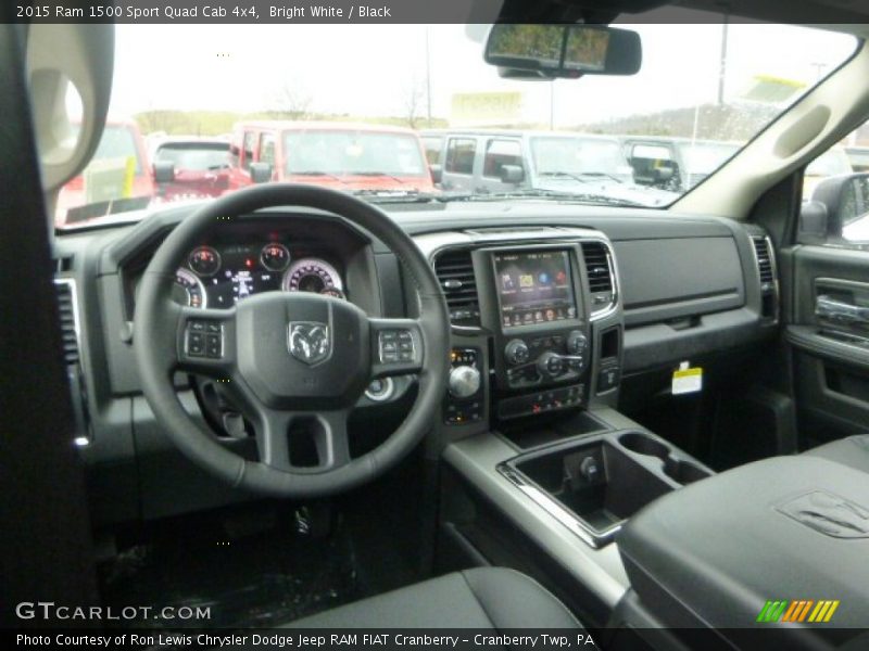 Bright White / Black 2015 Ram 1500 Sport Quad Cab 4x4