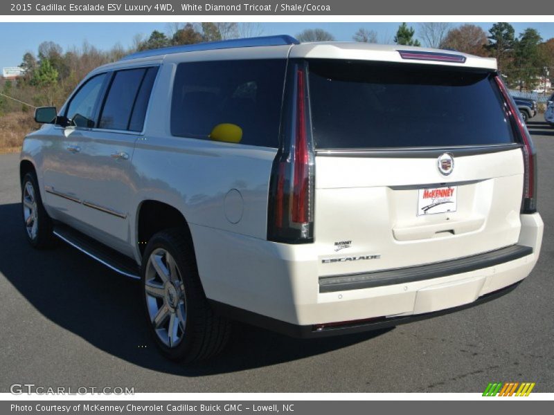 White Diamond Tricoat / Shale/Cocoa 2015 Cadillac Escalade ESV Luxury 4WD