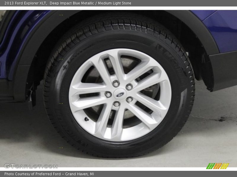 Deep Impact Blue Metallic / Medium Light Stone 2013 Ford Explorer XLT