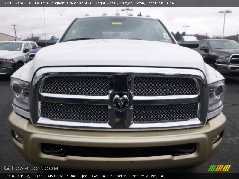 Bright White / Canyon Brown/Light Frost Beige 2015 Ram 2500 Laramie Longhorn Crew Cab 4x4