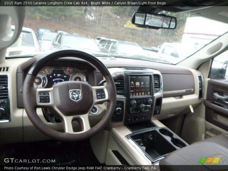 Bright White / Canyon Brown/Light Frost Beige 2015 Ram 2500 Laramie Longhorn Crew Cab 4x4