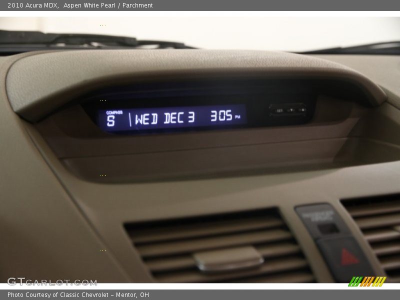 Aspen White Pearl / Parchment 2010 Acura MDX