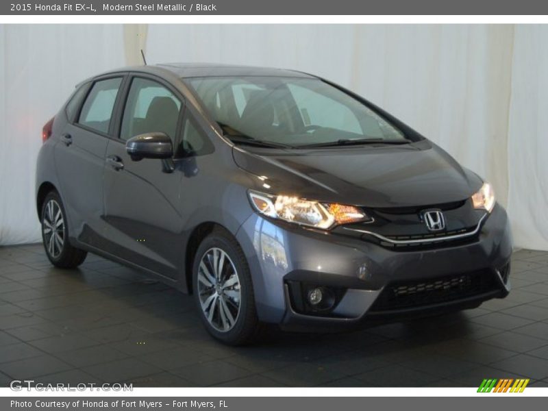 Modern Steel Metallic / Black 2015 Honda Fit EX-L