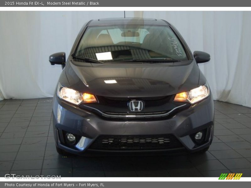Modern Steel Metallic / Black 2015 Honda Fit EX-L