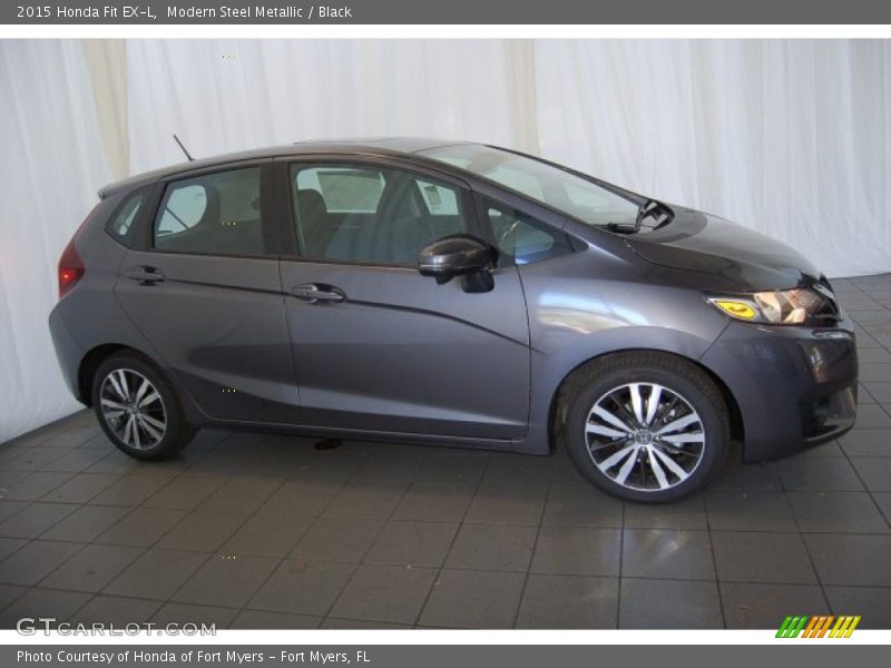 Modern Steel Metallic / Black 2015 Honda Fit EX-L
