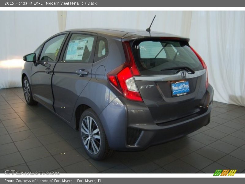 Modern Steel Metallic / Black 2015 Honda Fit EX-L