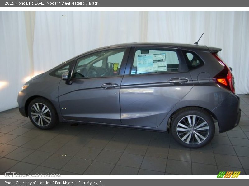 Modern Steel Metallic / Black 2015 Honda Fit EX-L