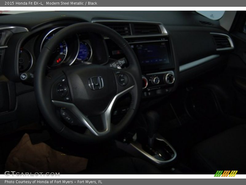 Modern Steel Metallic / Black 2015 Honda Fit EX-L