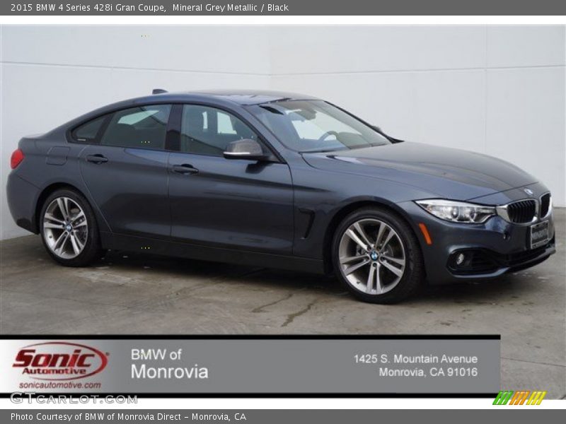 Mineral Grey Metallic / Black 2015 BMW 4 Series 428i Gran Coupe