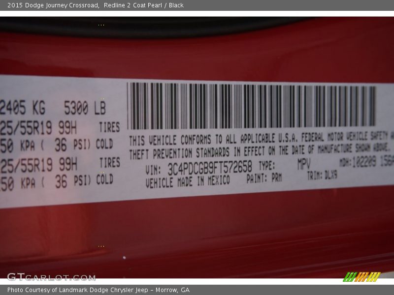 Redline 2 Coat Pearl / Black 2015 Dodge Journey Crossroad