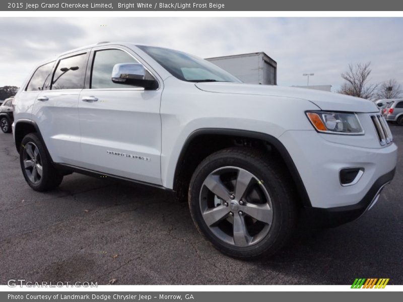 Bright White / Black/Light Frost Beige 2015 Jeep Grand Cherokee Limited