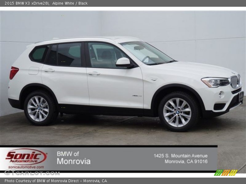 Alpine White / Black 2015 BMW X3 xDrive28i