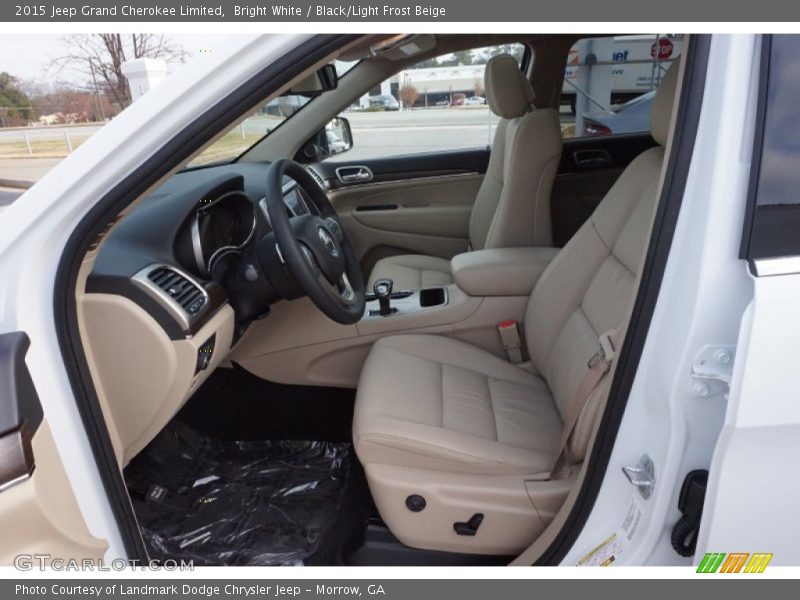 Bright White / Black/Light Frost Beige 2015 Jeep Grand Cherokee Limited