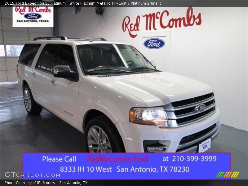 White Platinum Metallic Tri-Coat / Platinum Brunello 2015 Ford Expedition EL Platinum