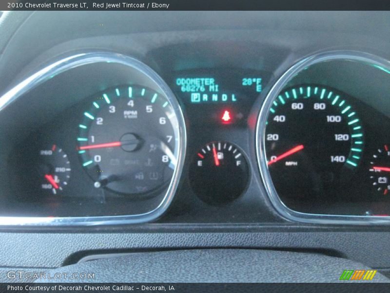 Red Jewel Tintcoat / Ebony 2010 Chevrolet Traverse LT