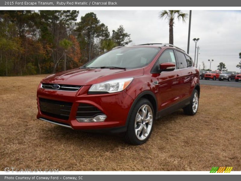 Ruby Red Metallic / Charcoal Black 2015 Ford Escape Titanium