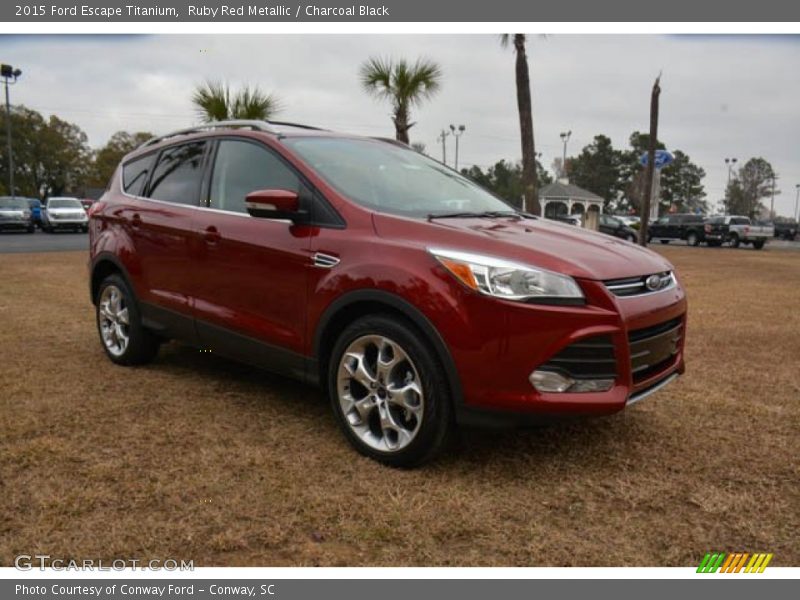Ruby Red Metallic / Charcoal Black 2015 Ford Escape Titanium