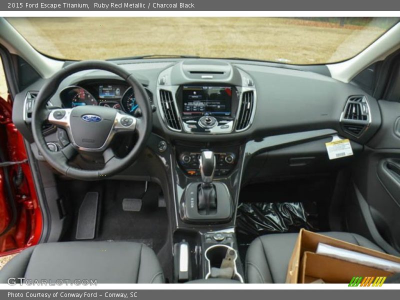 Ruby Red Metallic / Charcoal Black 2015 Ford Escape Titanium