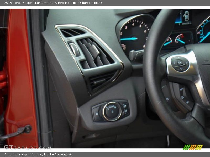 Ruby Red Metallic / Charcoal Black 2015 Ford Escape Titanium