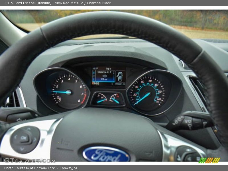 Ruby Red Metallic / Charcoal Black 2015 Ford Escape Titanium