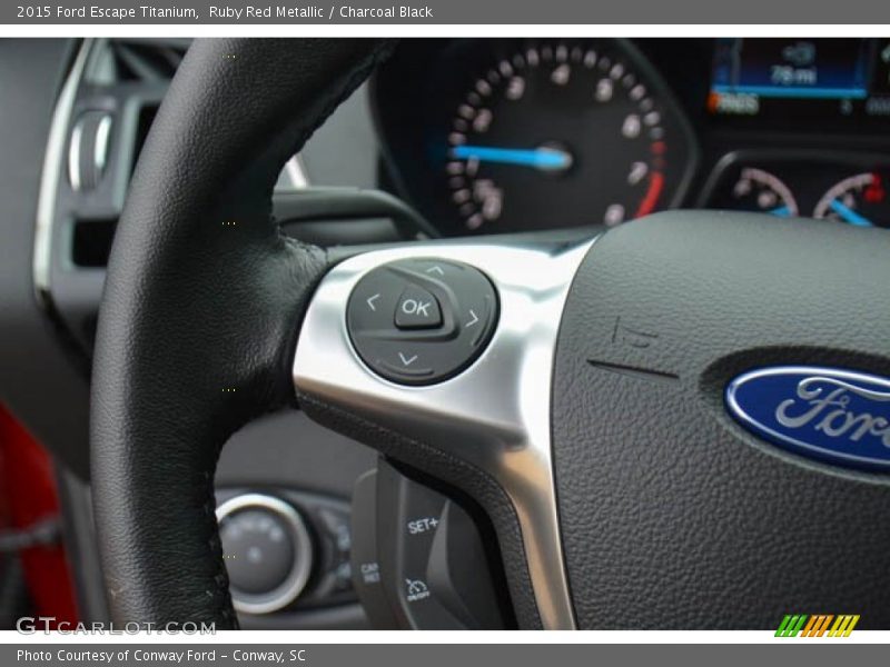 Ruby Red Metallic / Charcoal Black 2015 Ford Escape Titanium