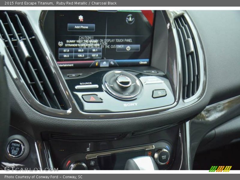 Ruby Red Metallic / Charcoal Black 2015 Ford Escape Titanium