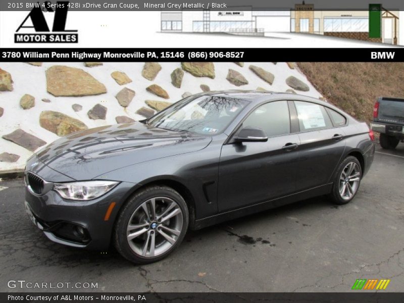 Mineral Grey Metallic / Black 2015 BMW 4 Series 428i xDrive Gran Coupe